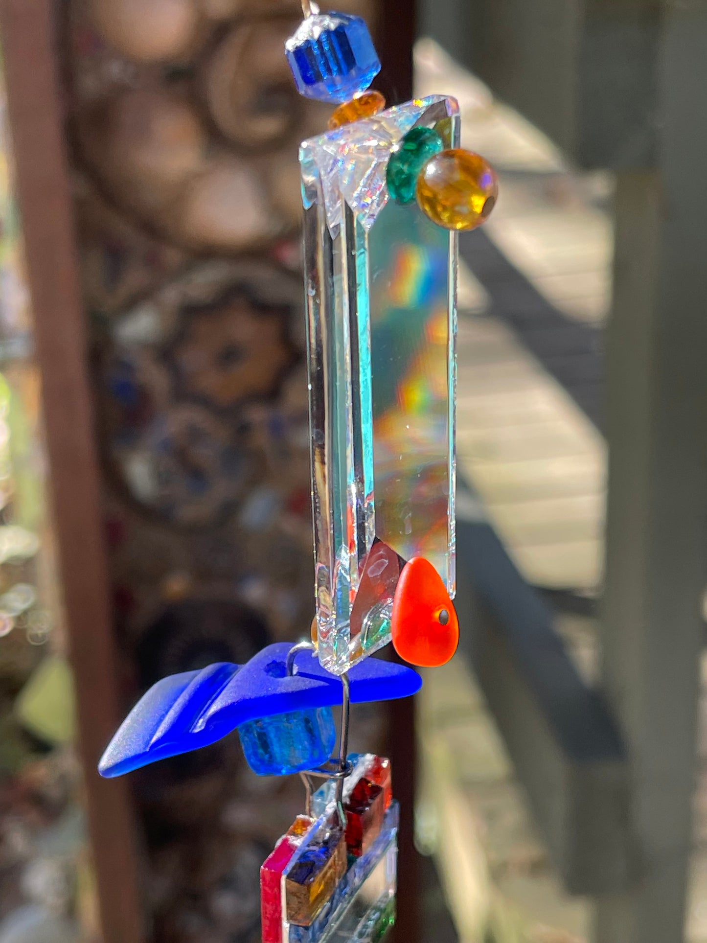 Long 43” mirror mosaic sun chain autumn colors