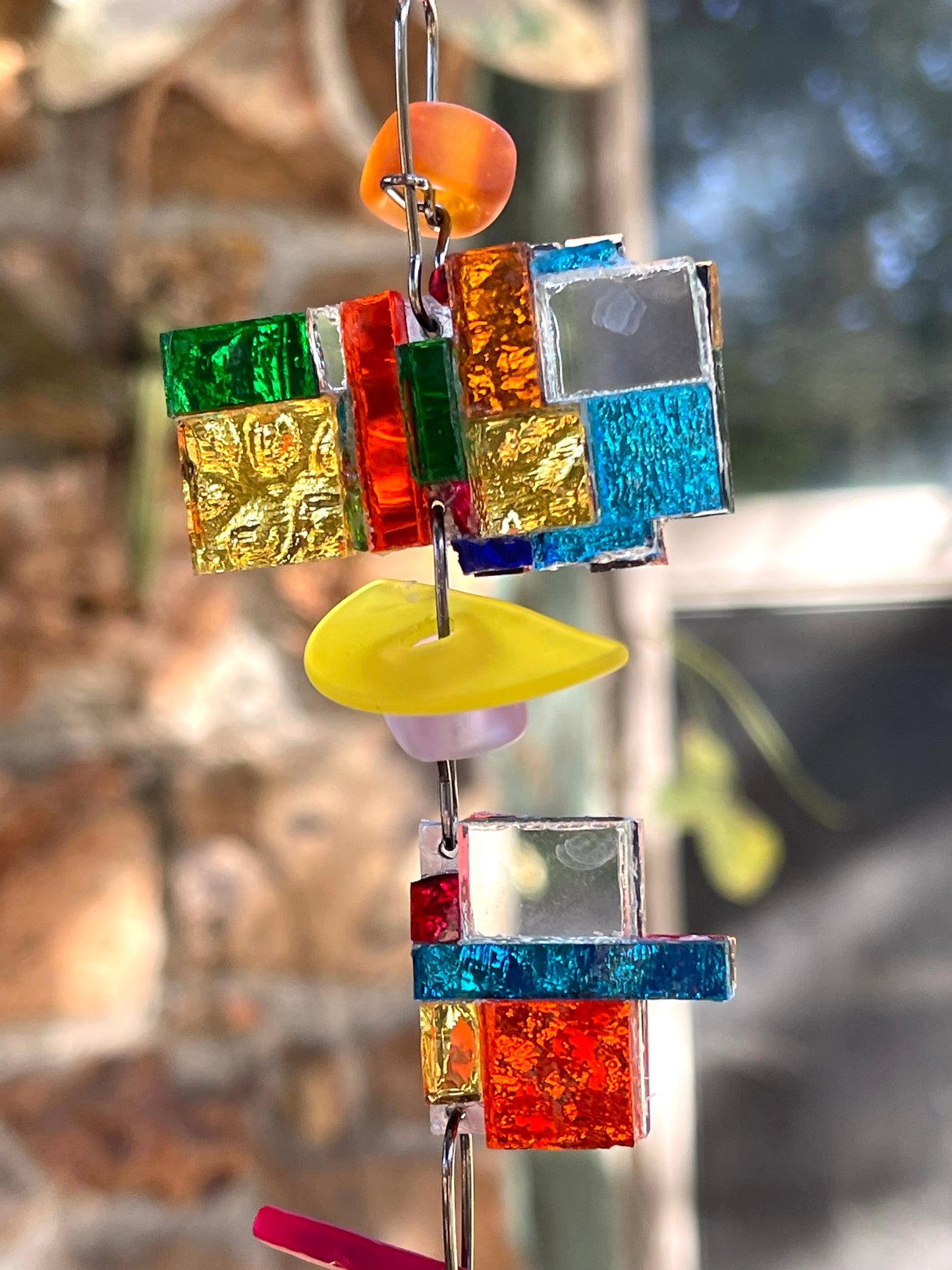 Long 43” mirror mosaic sun chain autumn colors