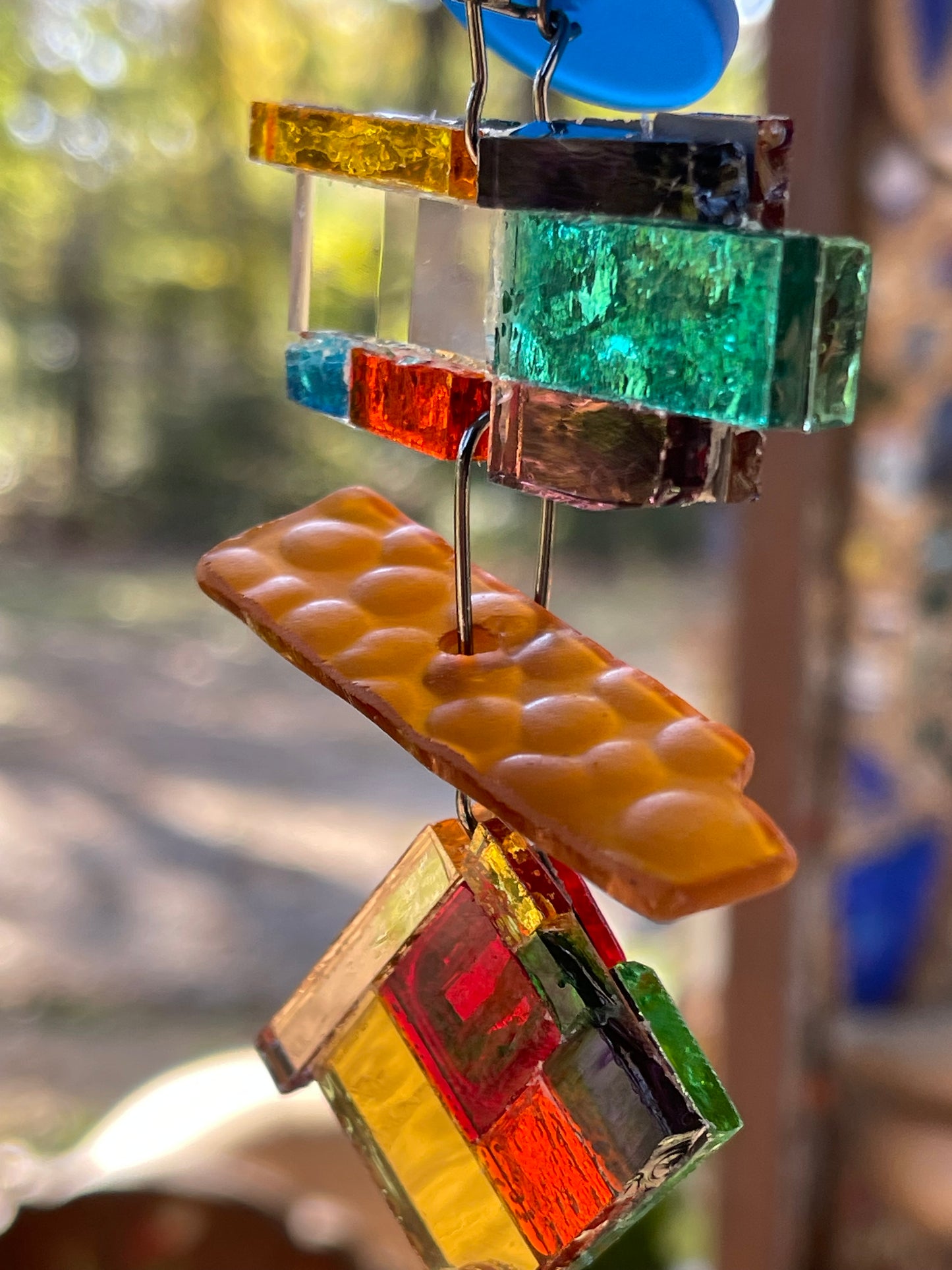 Long 43” mirror mosaic sun chain autumn colors