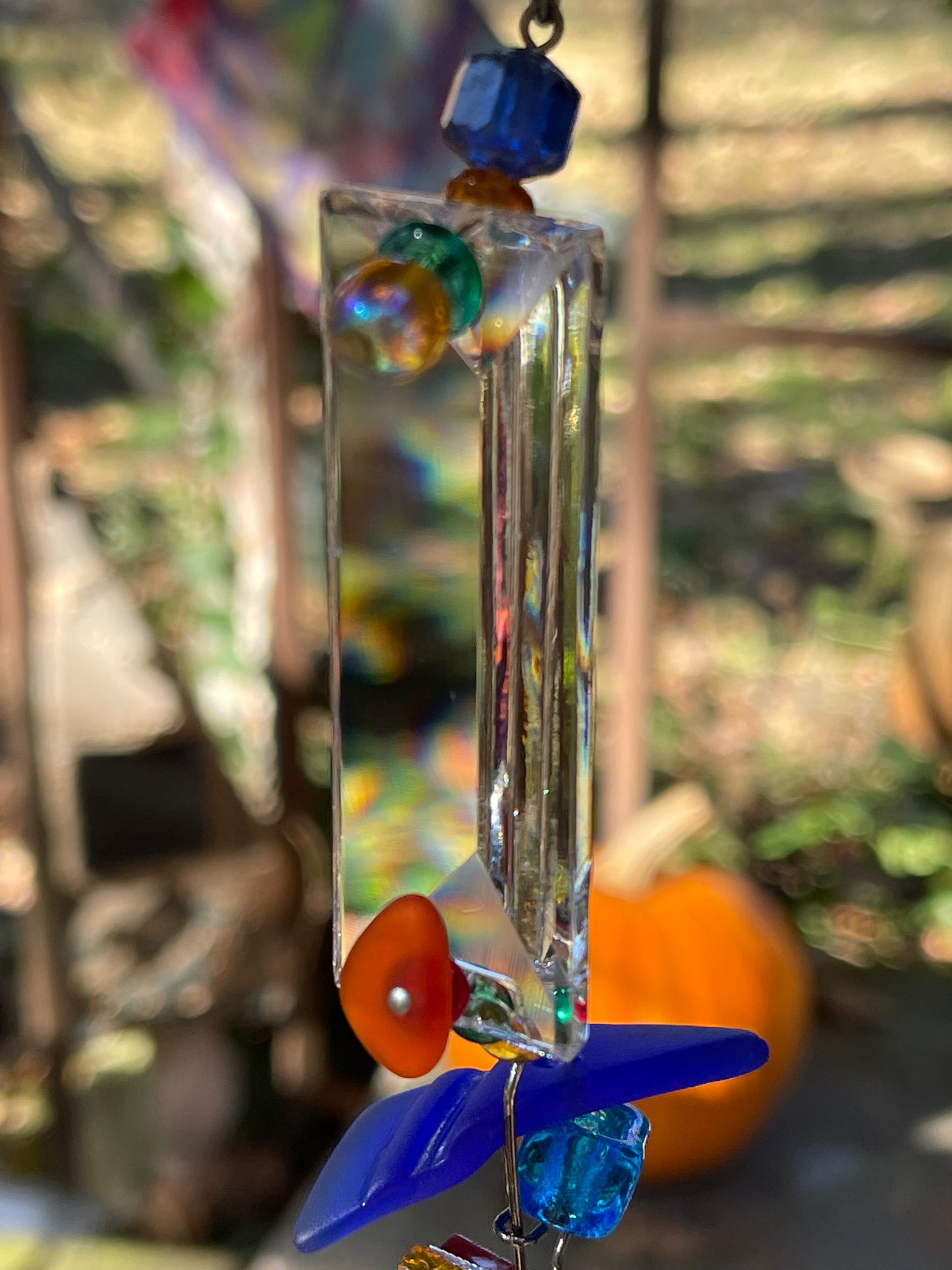 Long 43” mirror mosaic sun chain autumn colors