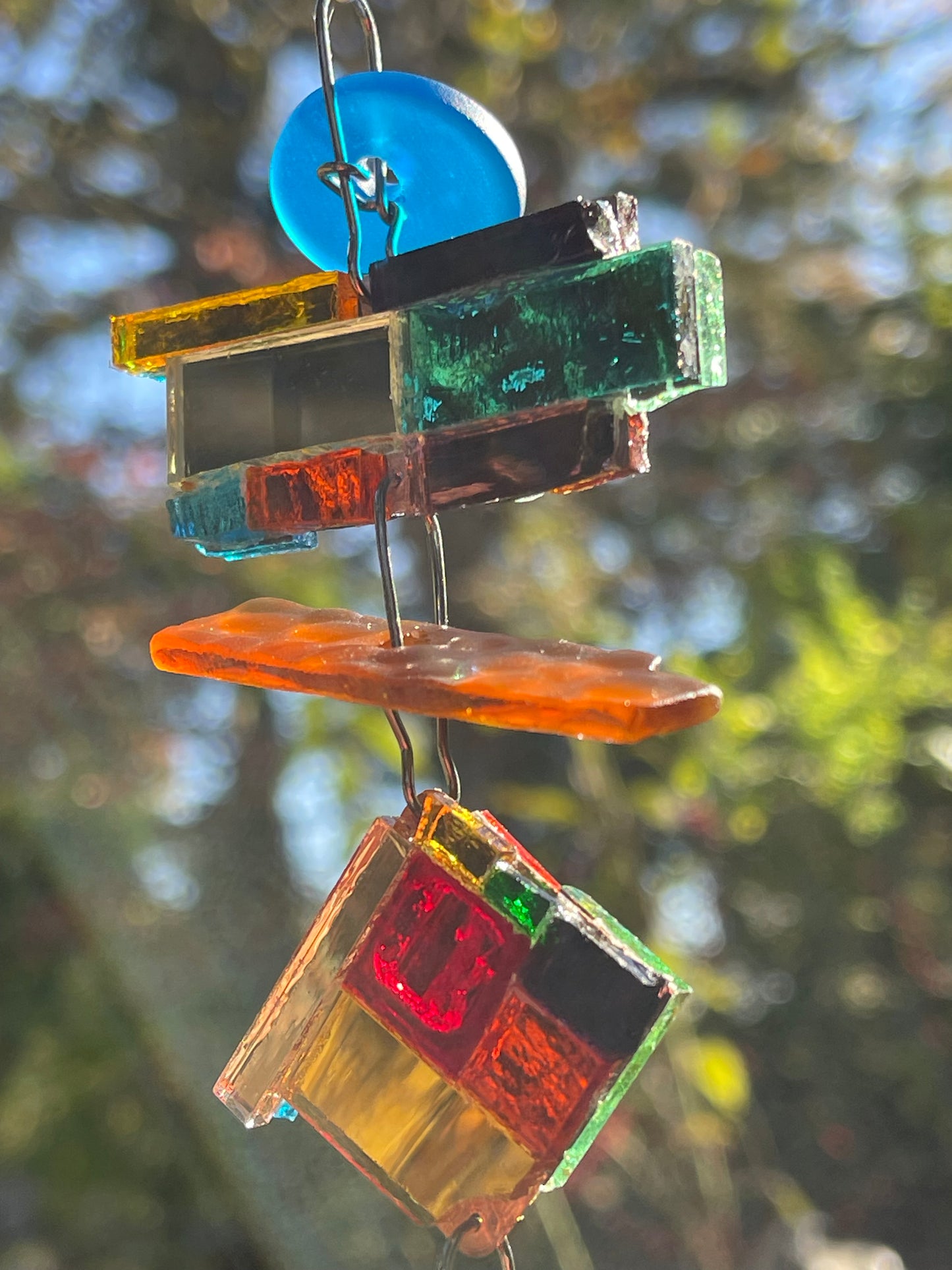 Long 43” mirror mosaic sun chain autumn colors