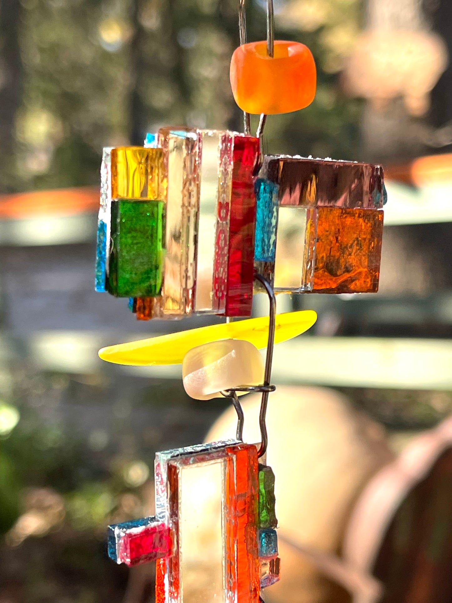 Long 43” mirror mosaic sun chain autumn colors