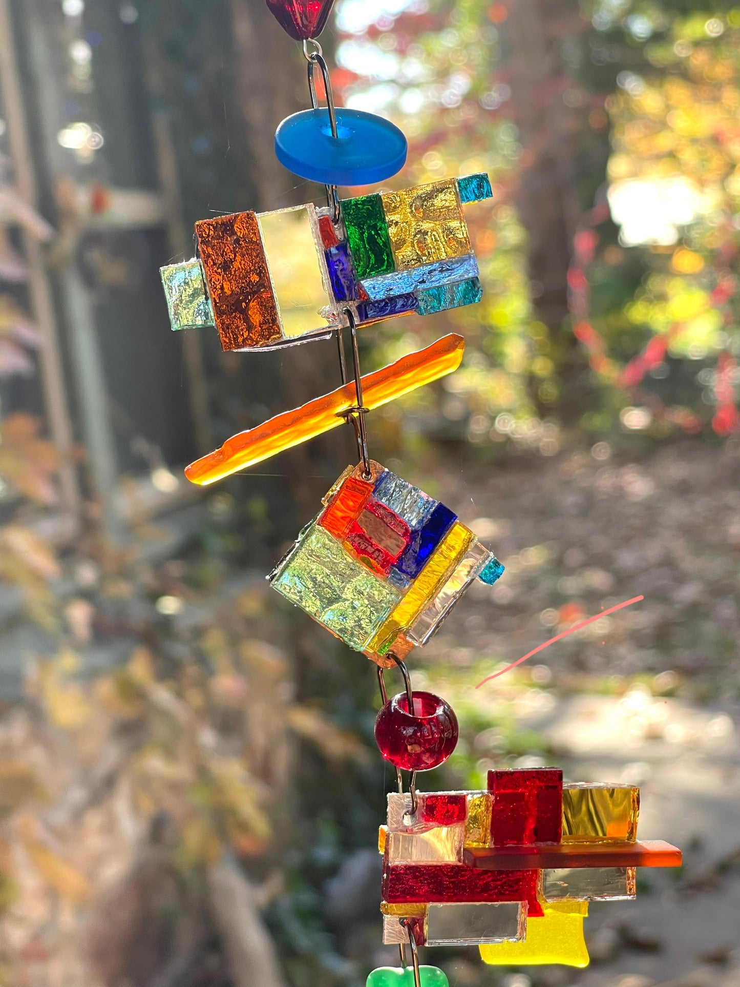 Long 43” mirror mosaic sun chain autumn colors