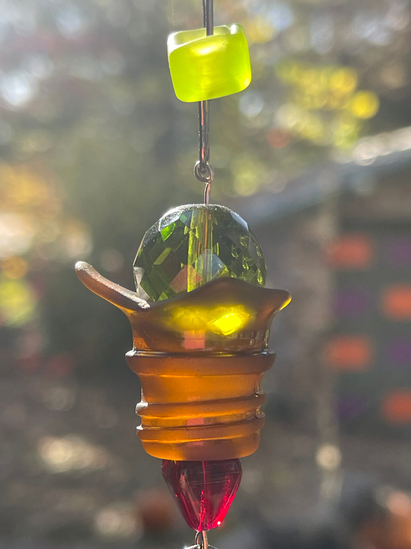 Long 43” mirror mosaic sun chain autumn colors