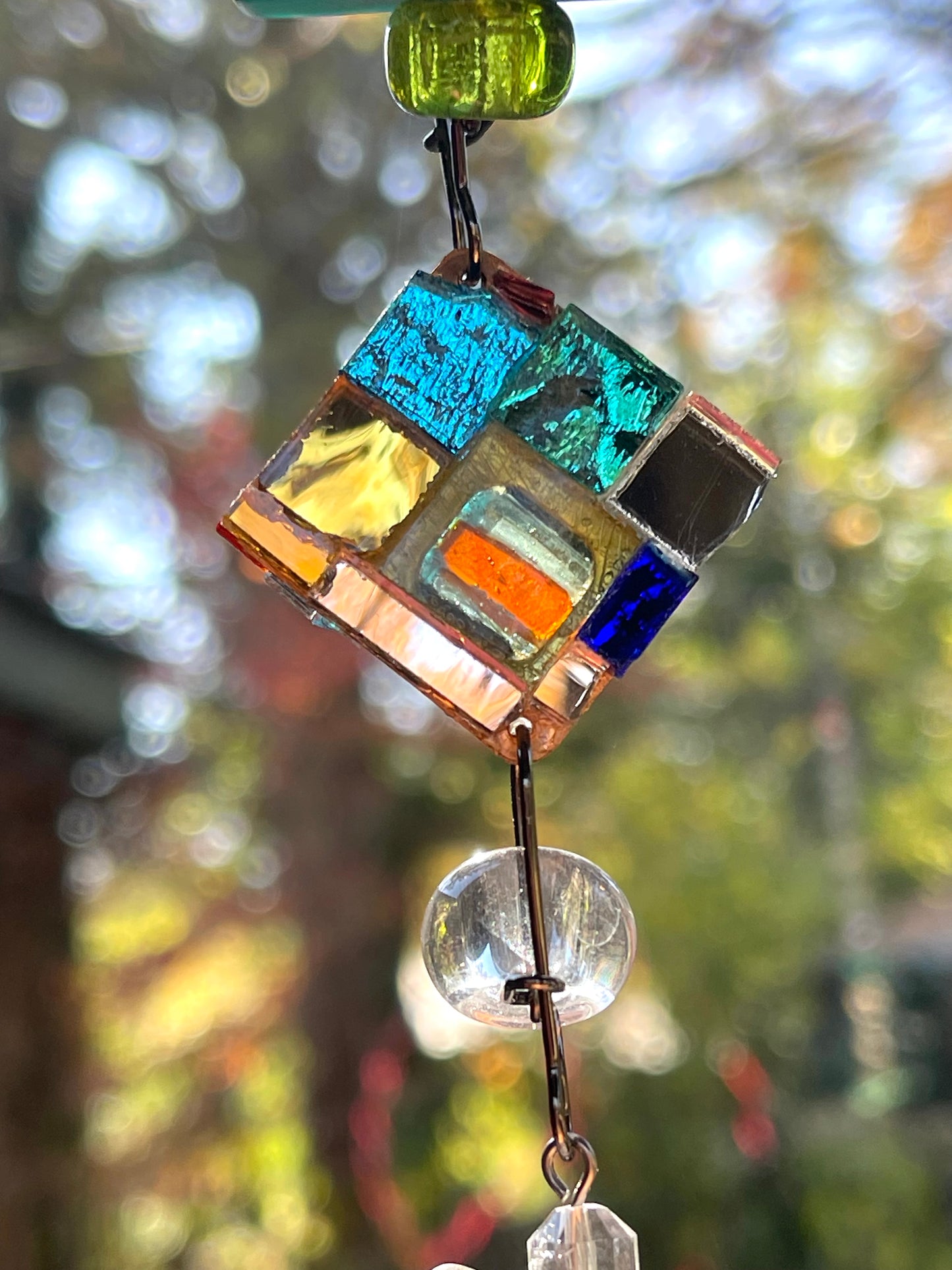 Long 43” mirror mosaic sun chain autumn colors